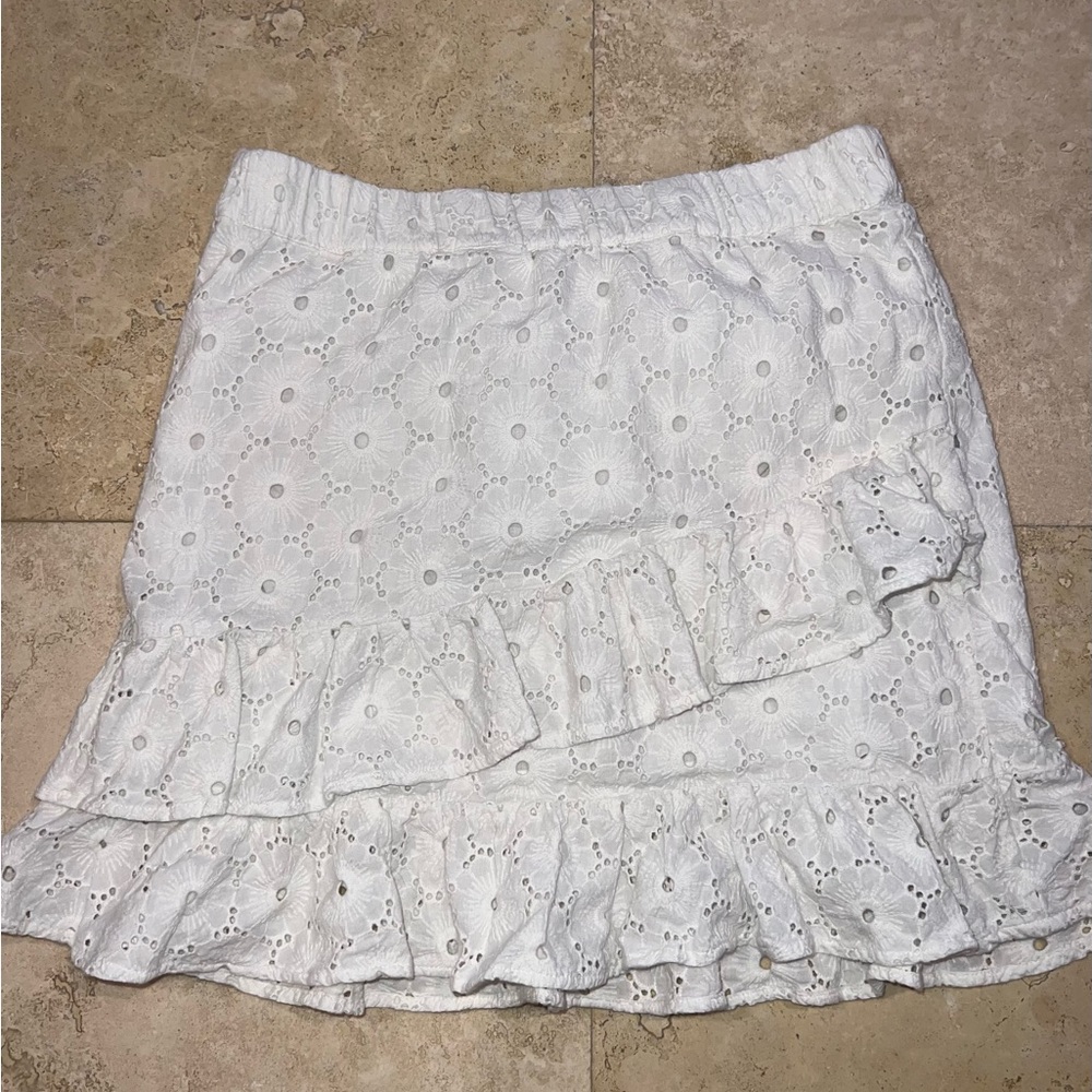 7 For All Mankind Mini Wrap Skirt with Ruffled Smocked Design Size S